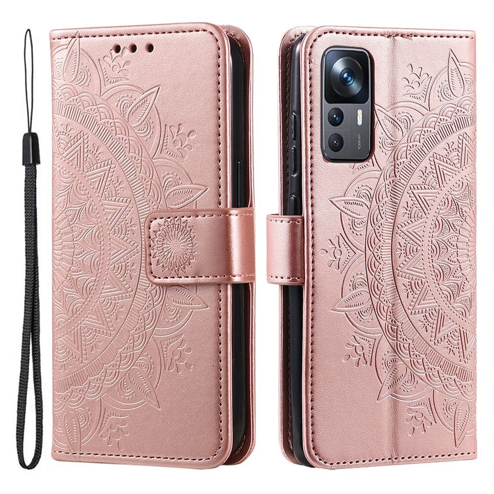 Läderfodral Mandala Xiaomi 12T/12T Pro rosa guld