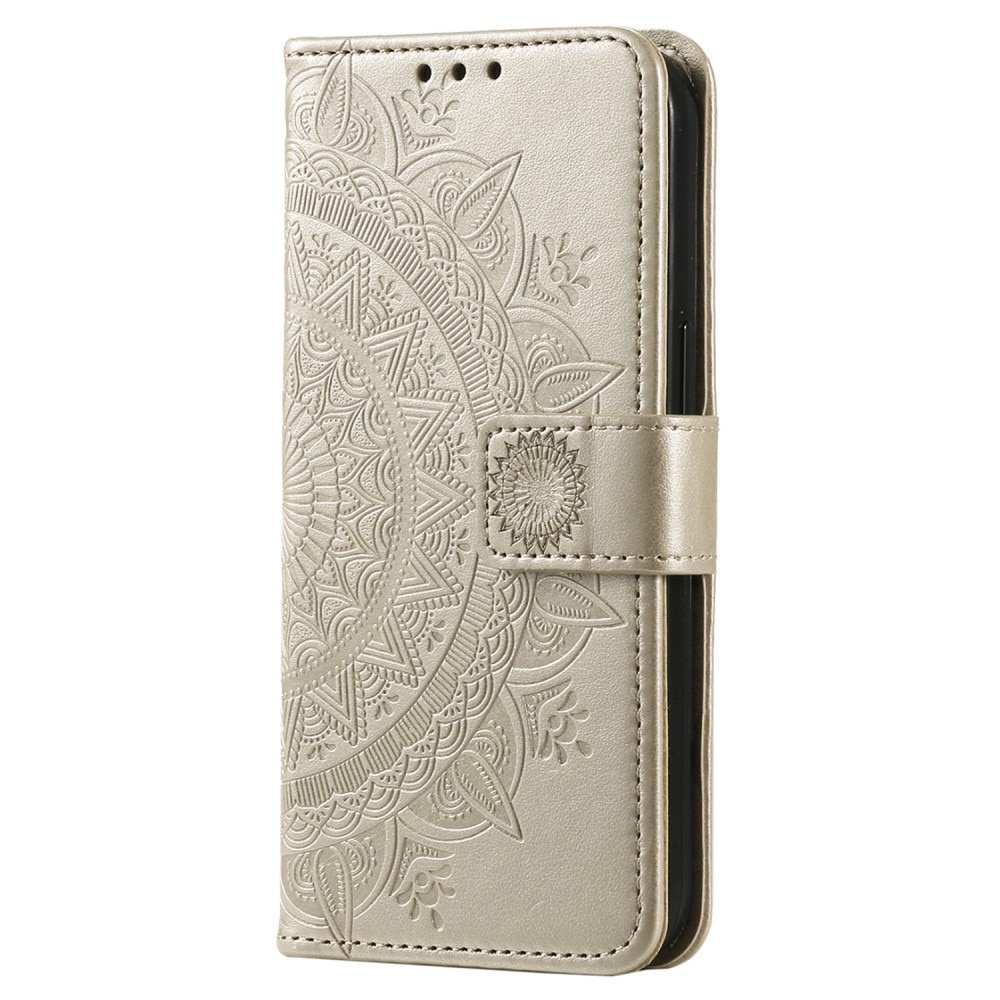 Läderfodral Mandala Xiaomi Redmi Note 14 Pro guld