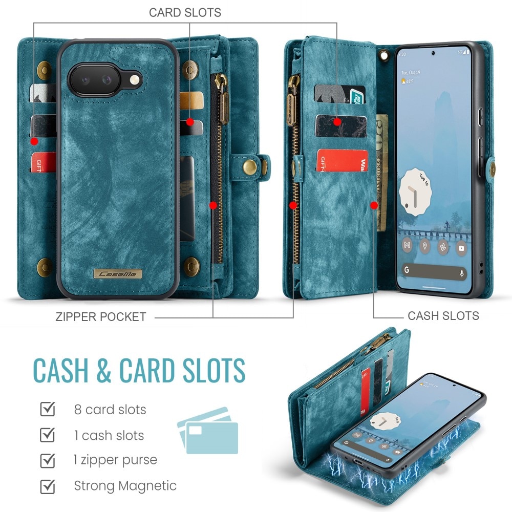 Multi-slot Plånboksfodral Google Pixel 9a Blå