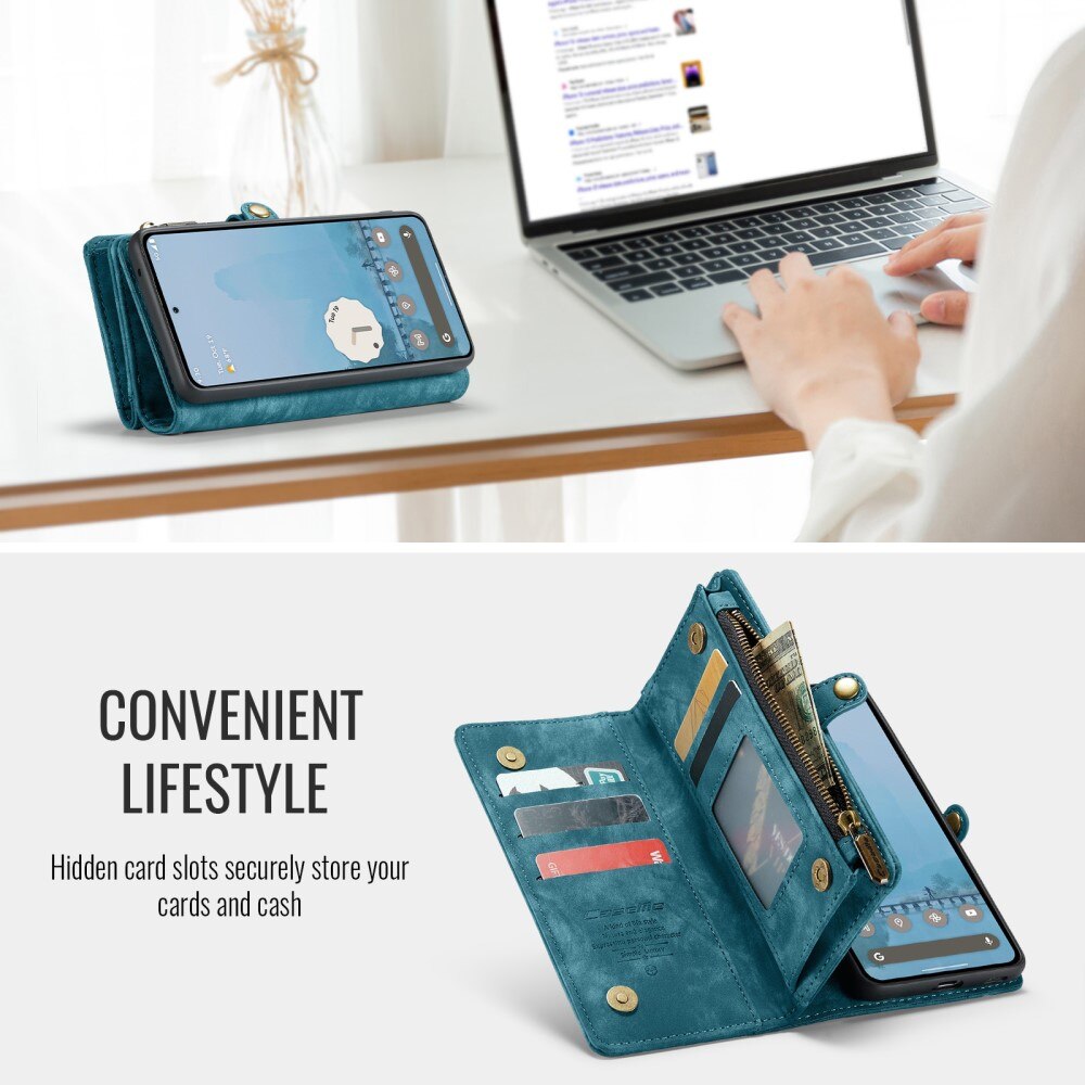 Multi-slot Plånboksfodral Google Pixel 9a Blå
