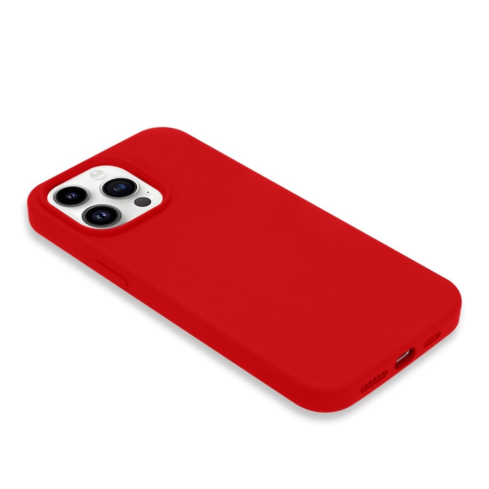 Silikonskal iPhone 14 Pro röd