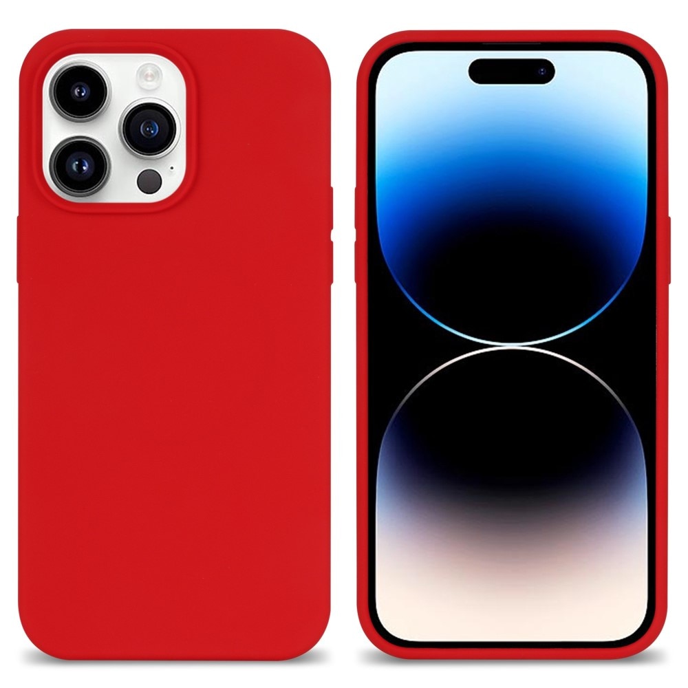 Silikonskal iPhone 14 Pro Max röd
