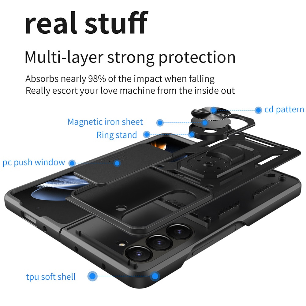 Hybridskal Ring+Kameraskydd Samsung Galaxy Z Fold 7 svart