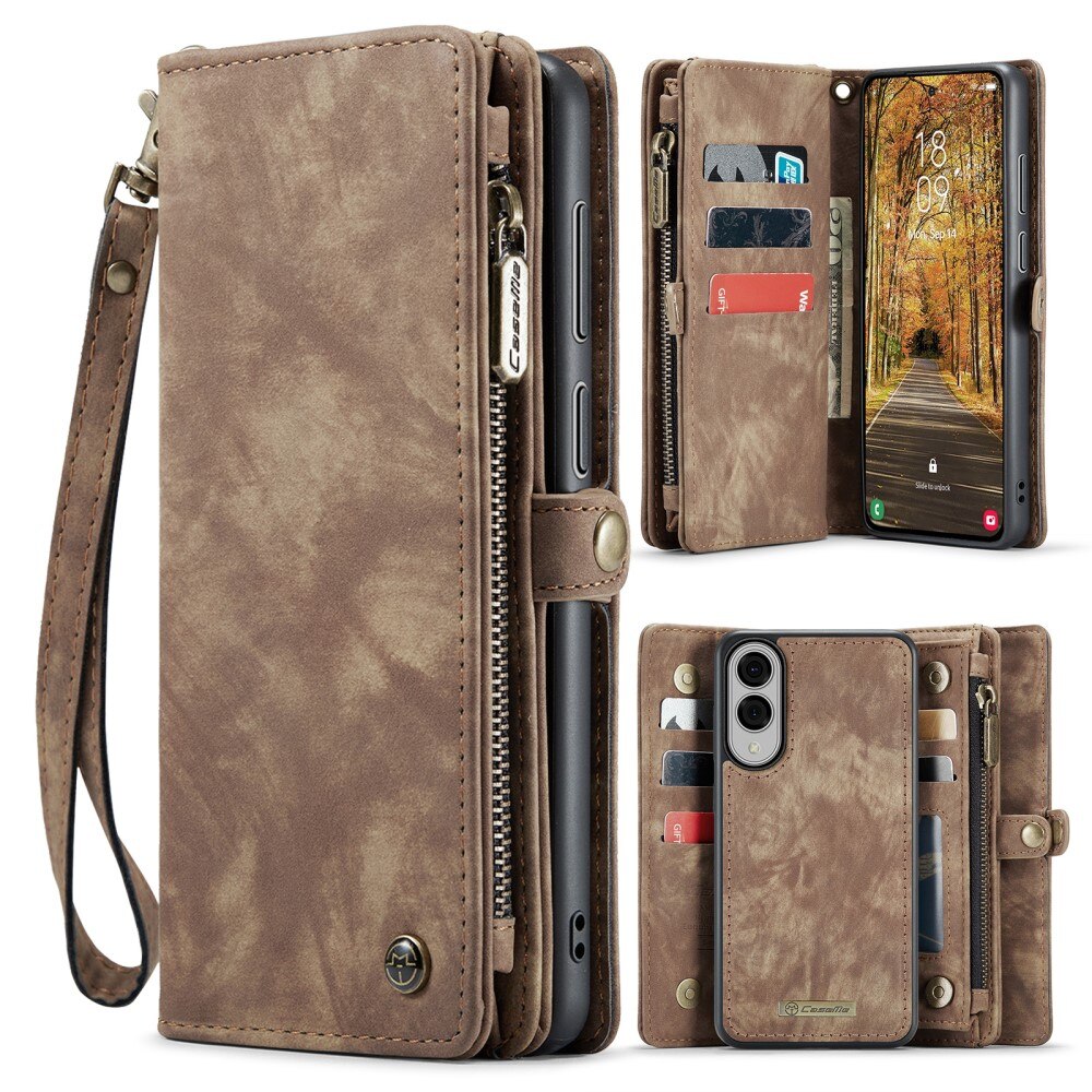 Multi-slot Plånboksfodral Samsung Galaxy S25 Edge Brun