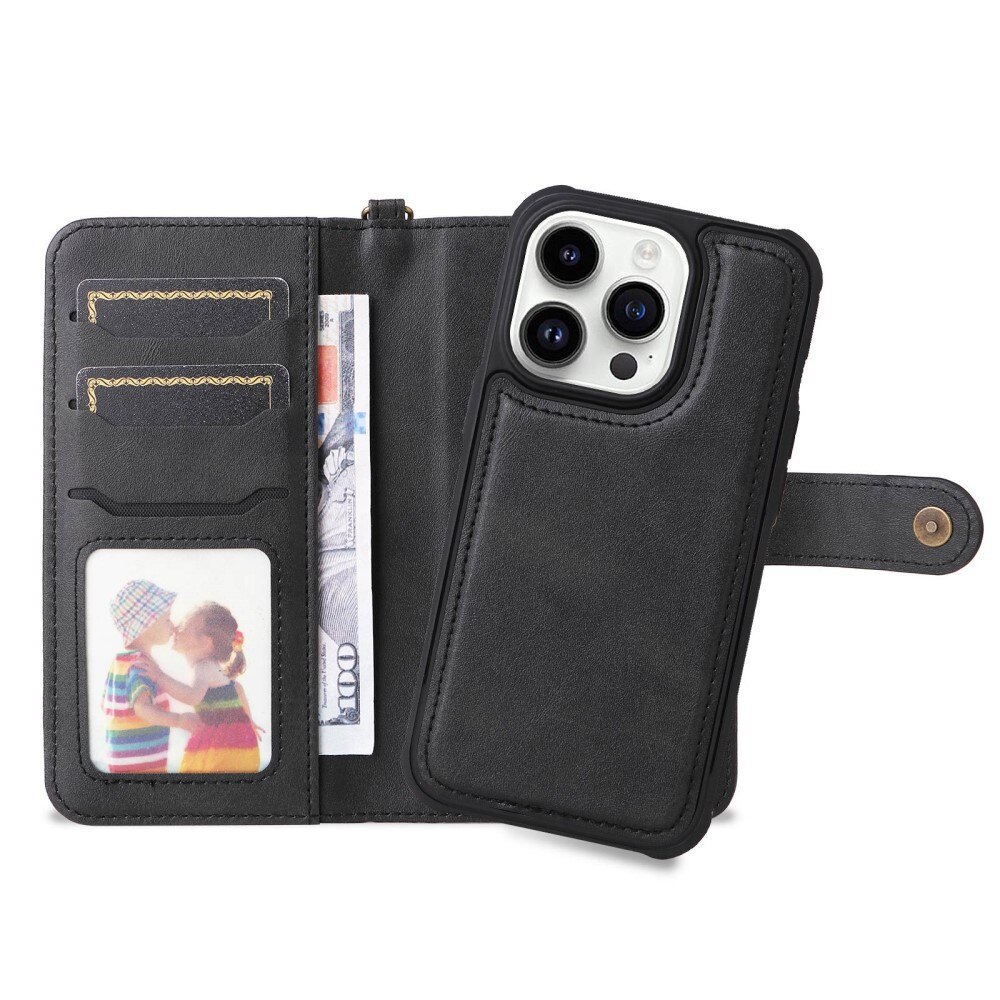 Magnet Leather Wallet iPhone 14 Pro svart