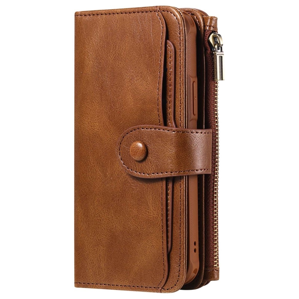 Magnet Leather Multi-Wallet iPhone 14 Pro brun