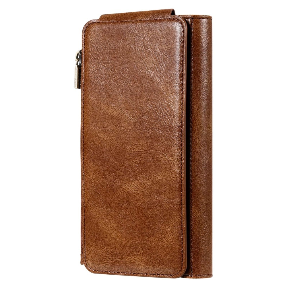 Magnet Leather Multi-Wallet iPhone 14 Pro brun