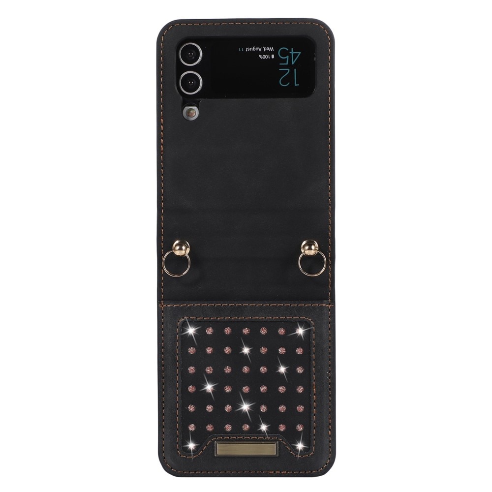 Plånboksskal Glitter Samsung Galaxy Z Flip 4 svart
