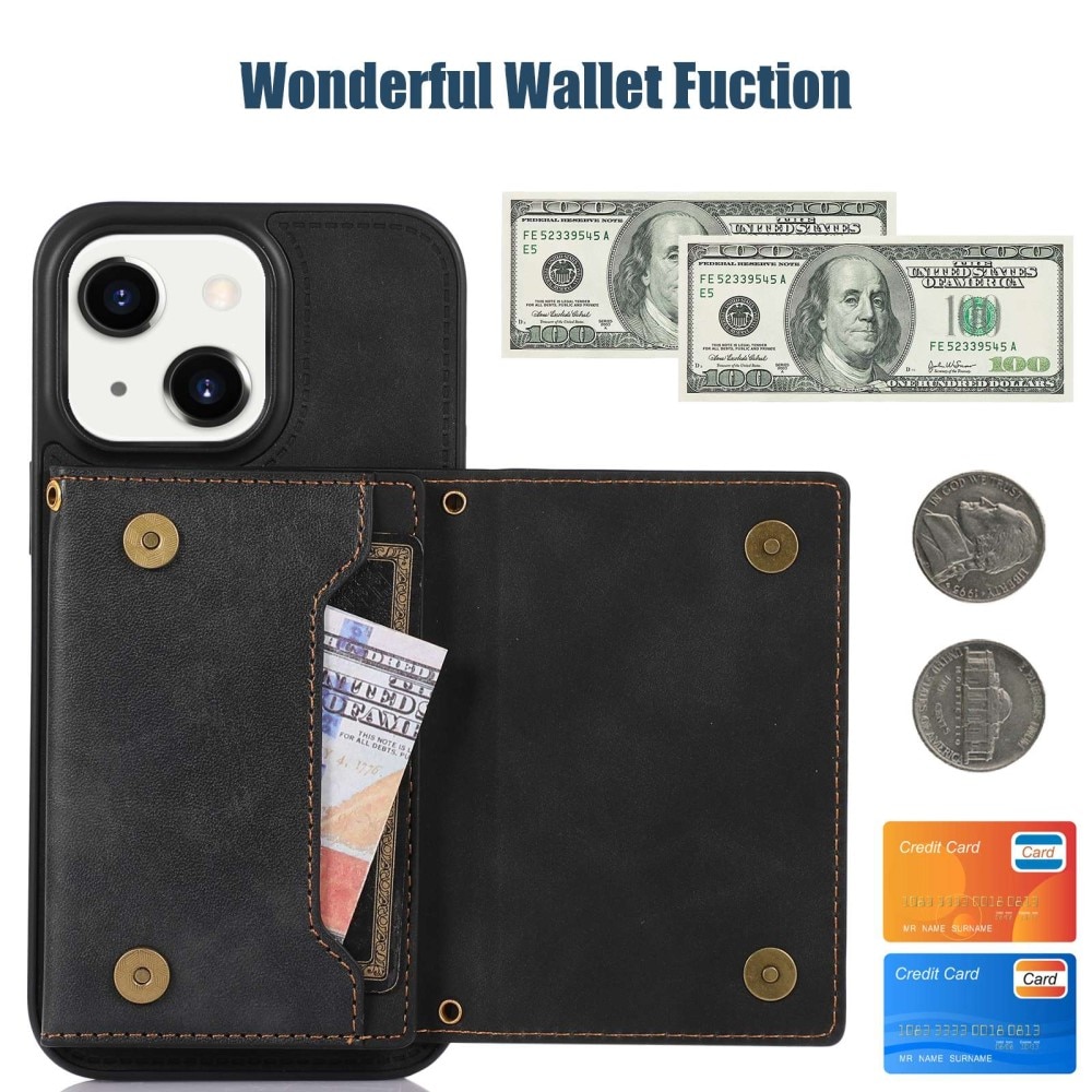 Plånboksskal Glitter iPhone 14 svart