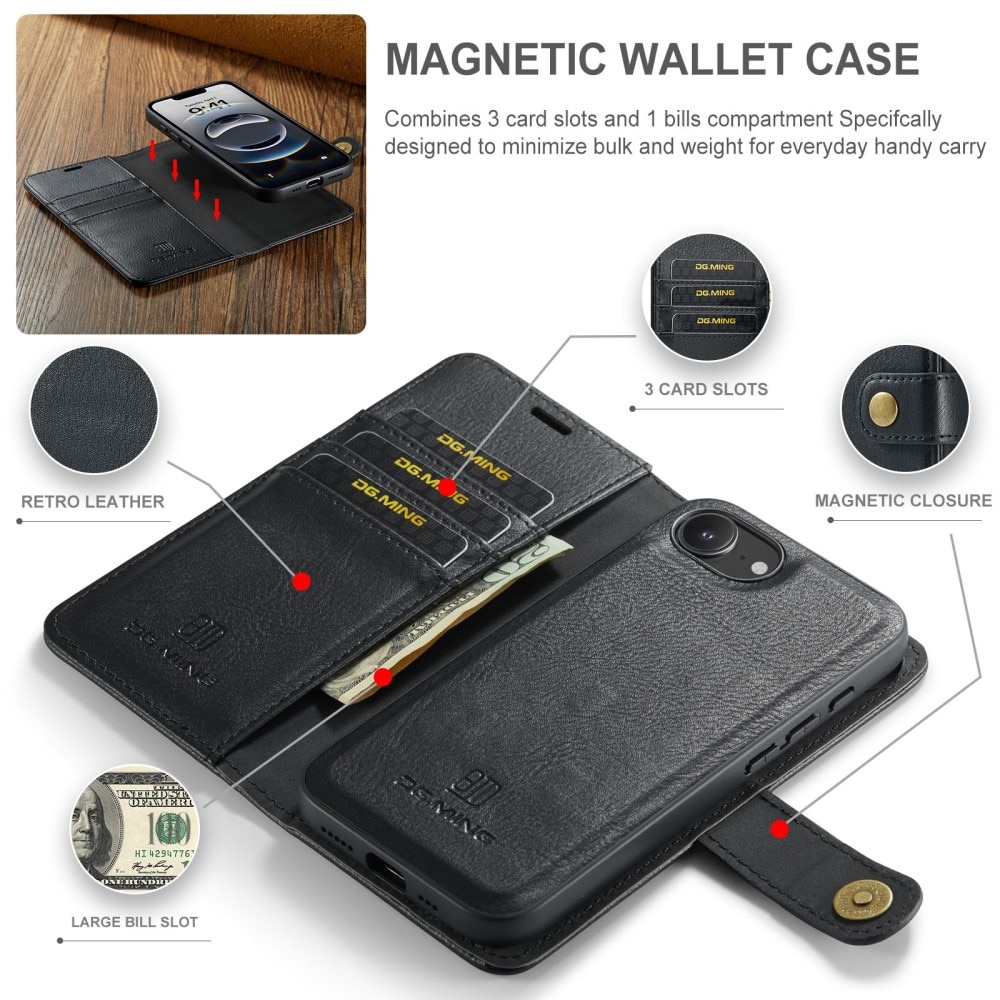 Magnet Wallet iPhone 16e Black