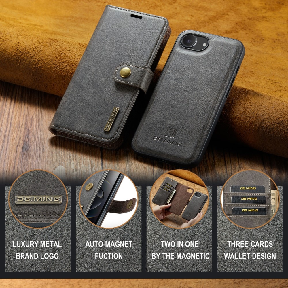 Magnet Wallet iPhone 16e Brown