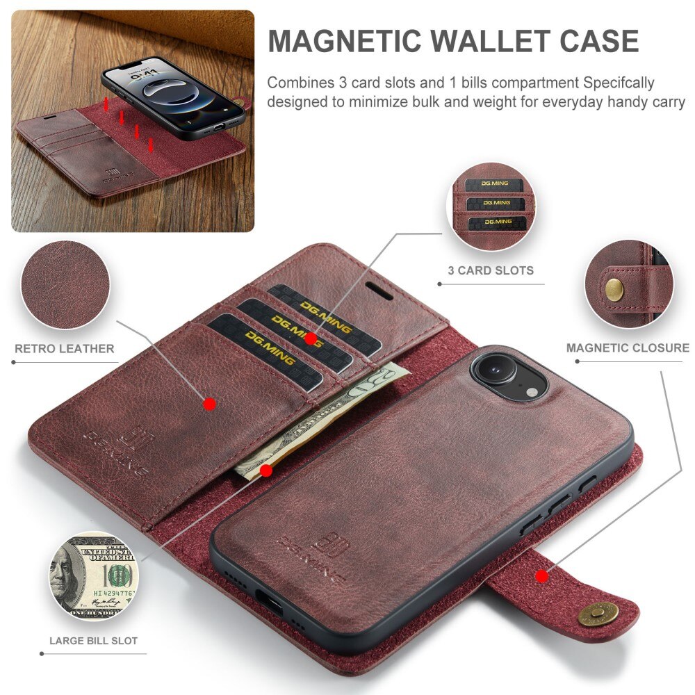 Magnet Wallet iPhone 16e Red