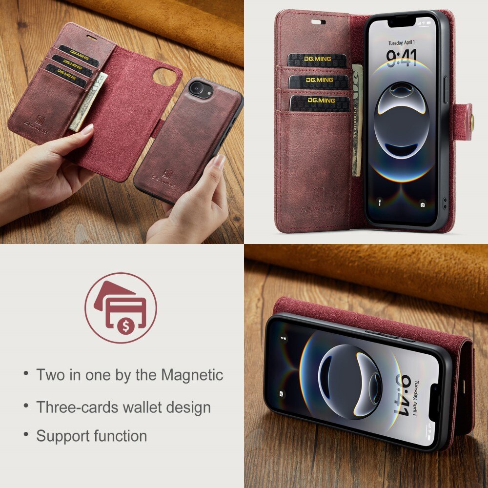 Magnet Wallet iPhone 16e Red