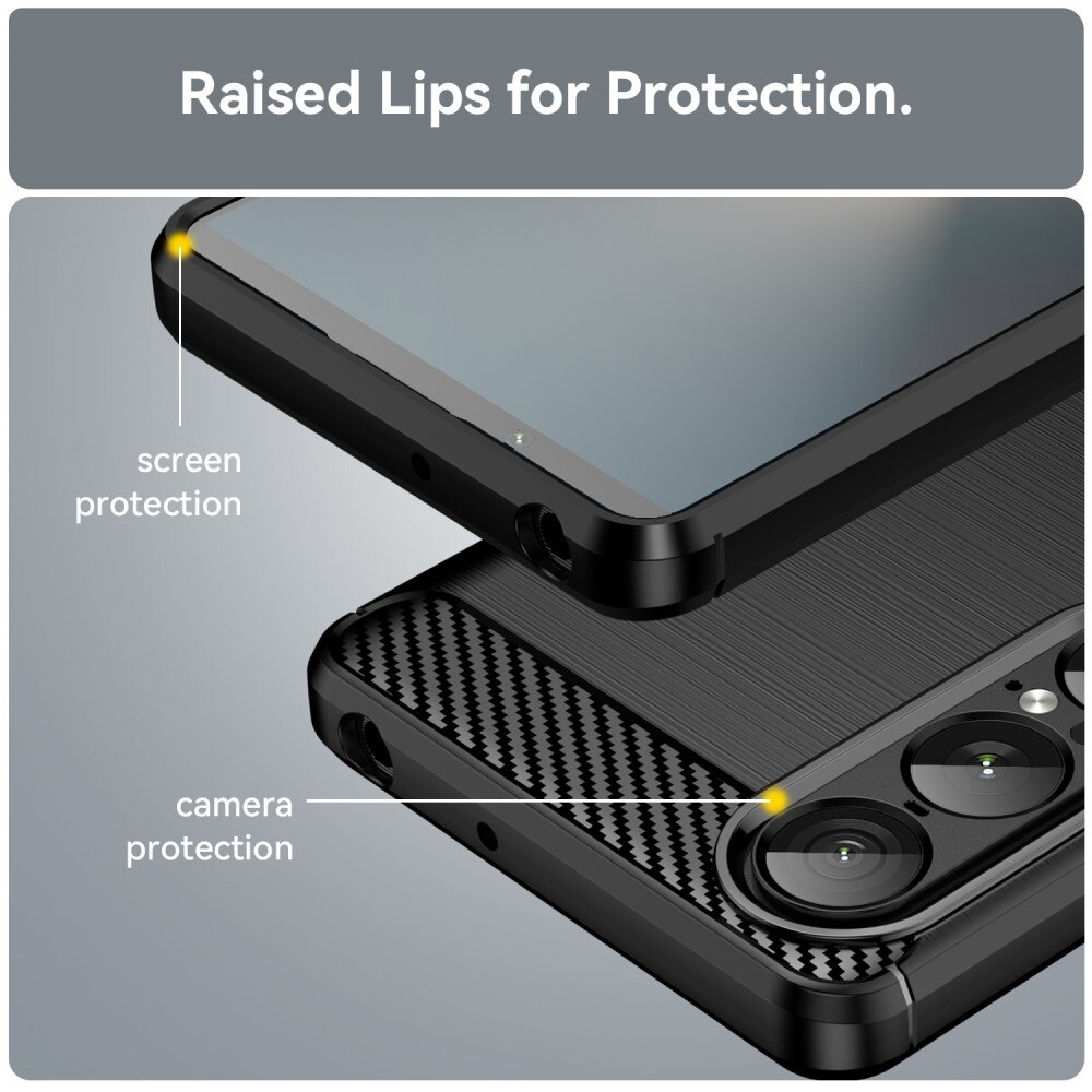 Sony Xperia 1 VII Skal TPU Brushed Svart