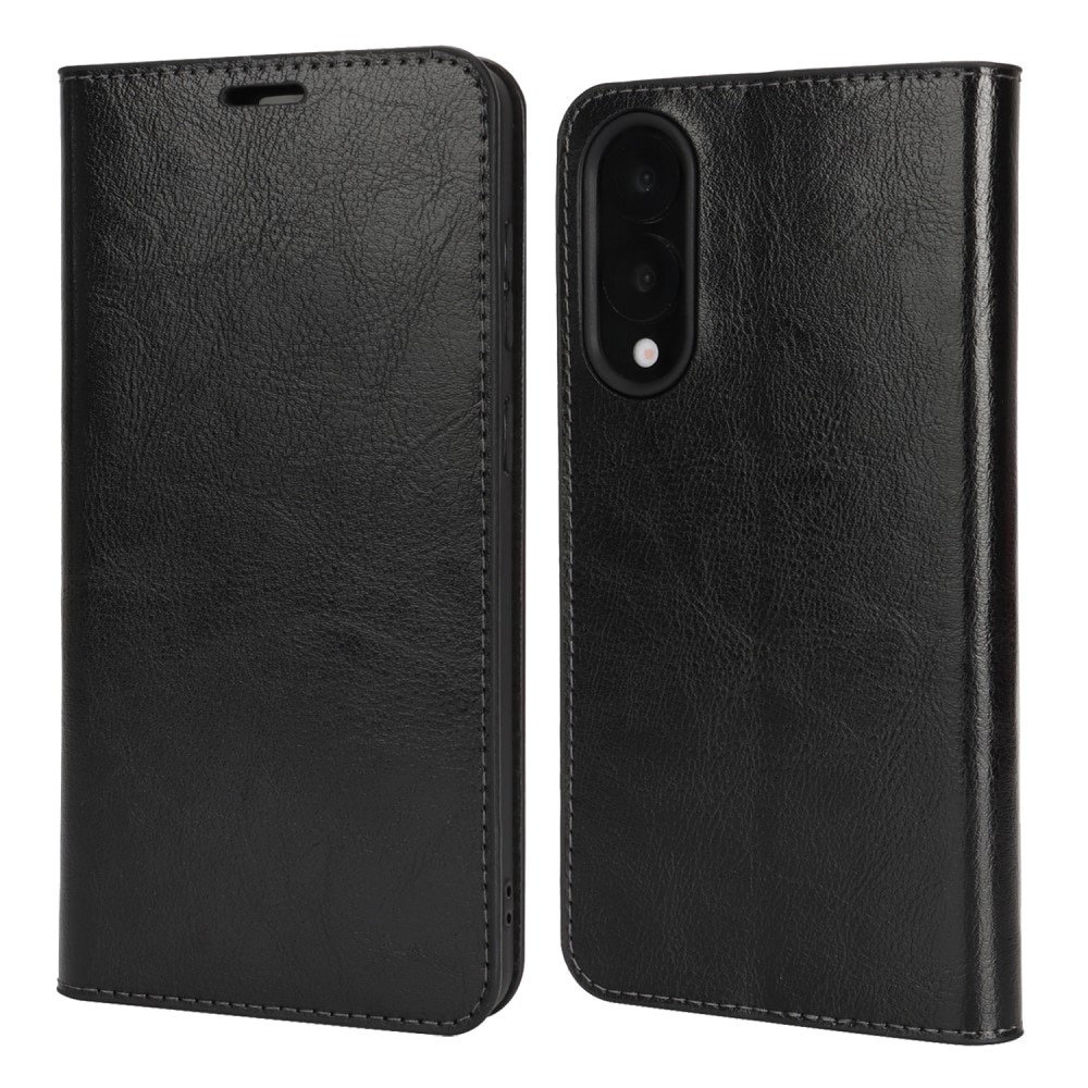 Mobilfodral Äkta Läder Samsung Galaxy S25 Edge Svart