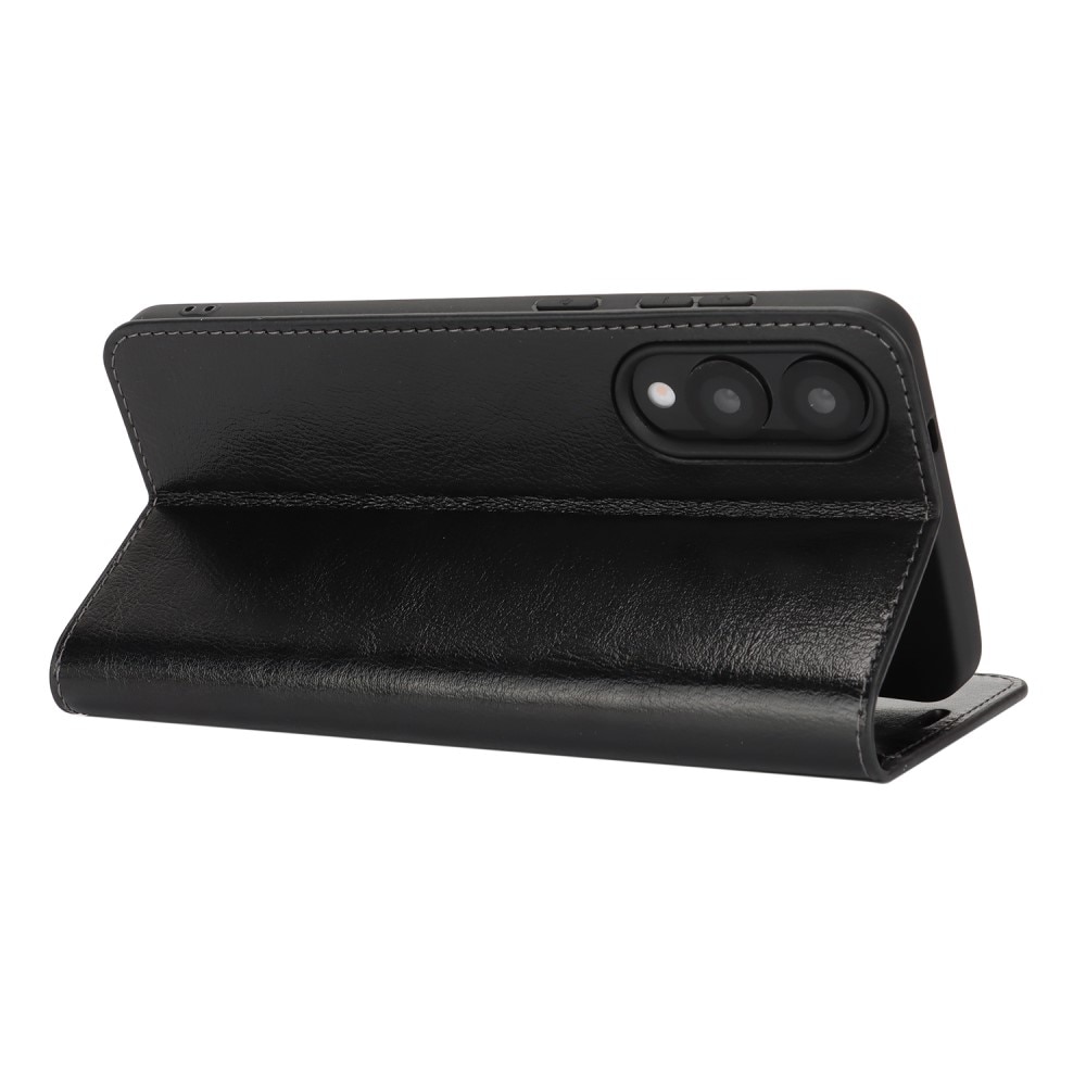 Mobilfodral Äkta Läder Samsung Galaxy S25 Edge Svart