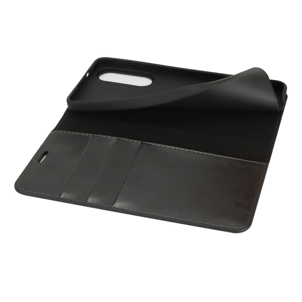 Mobilfodral Äkta Läder Samsung Galaxy S25 Edge Svart