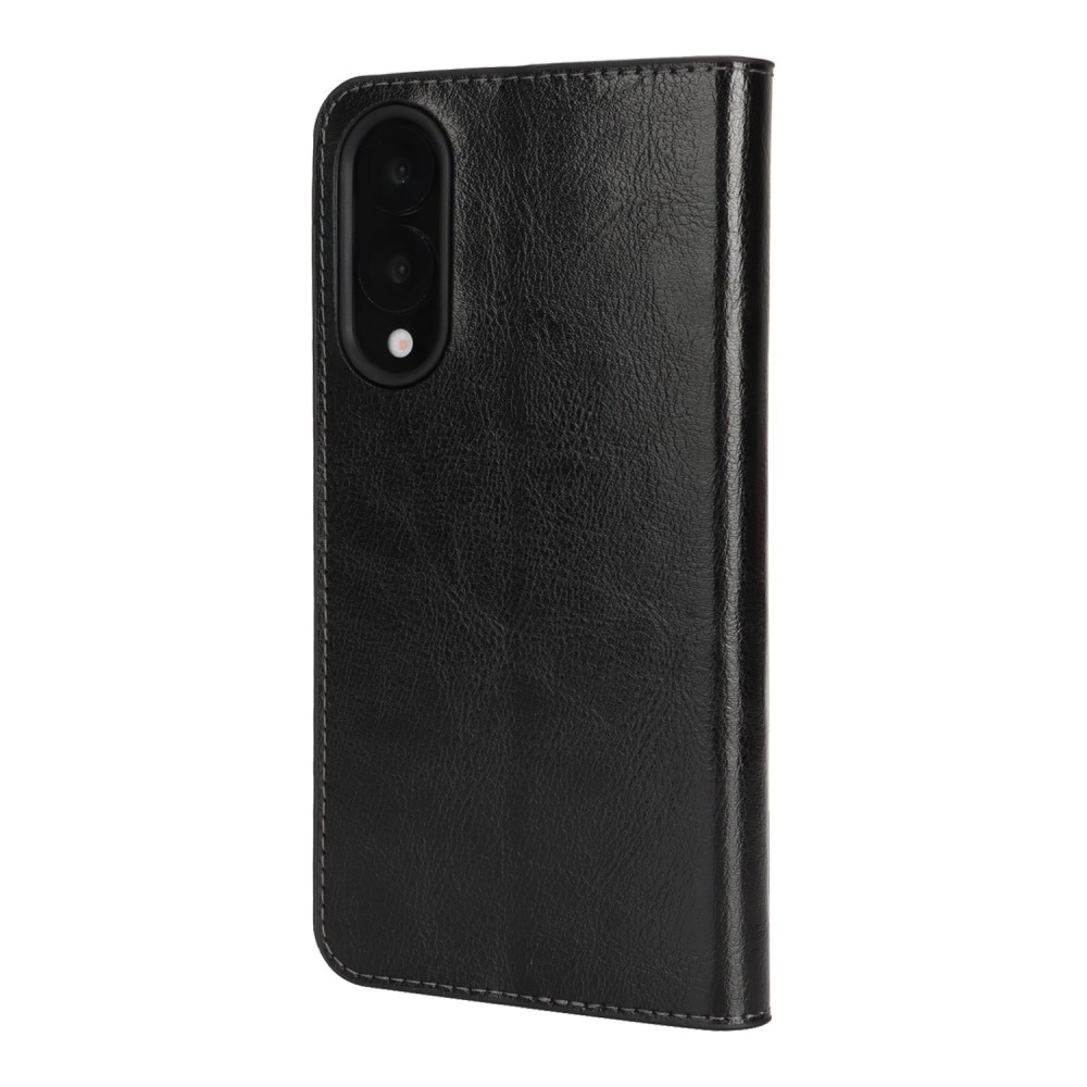 Mobilfodral Äkta Läder Samsung Galaxy S25 Edge Svart