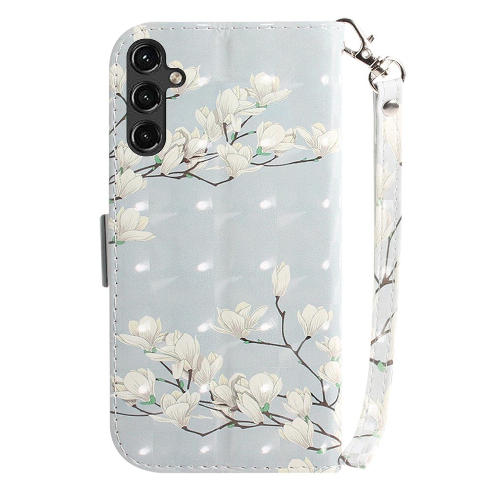 Mobilfodral 3D Samsung Galaxy A14 vita blommor