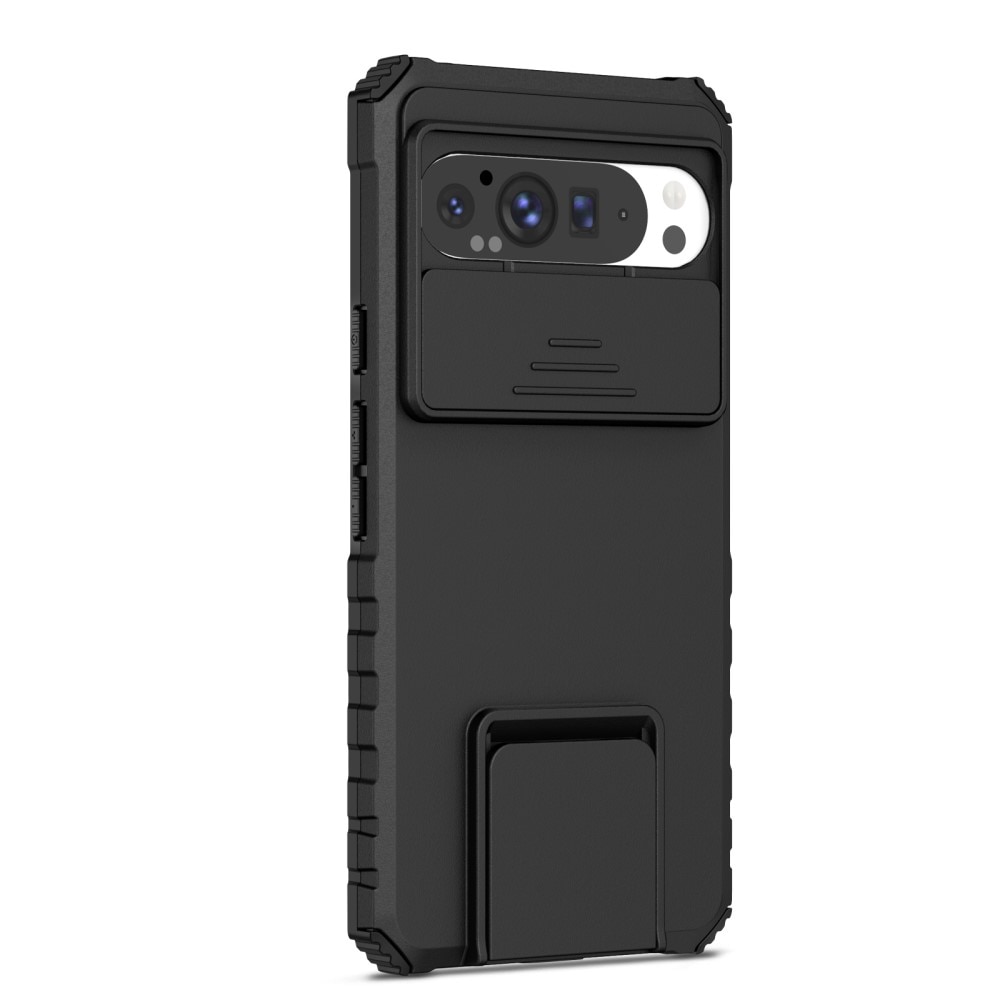 Google Pixel 9 Pro XL Kickstand Skal Kameraskydd Svart
