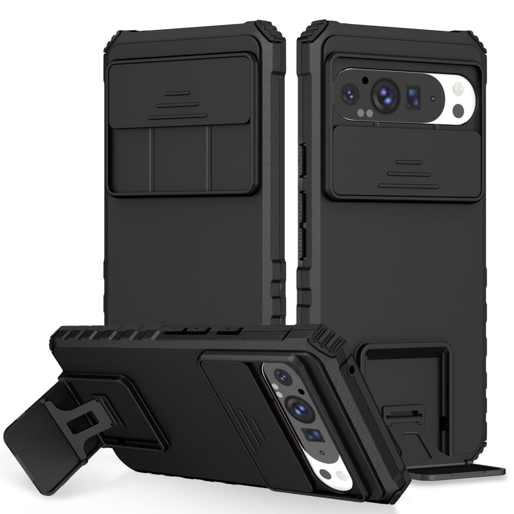 Google Pixel 9 Pro XL Kickstand Skal Kameraskydd Svart