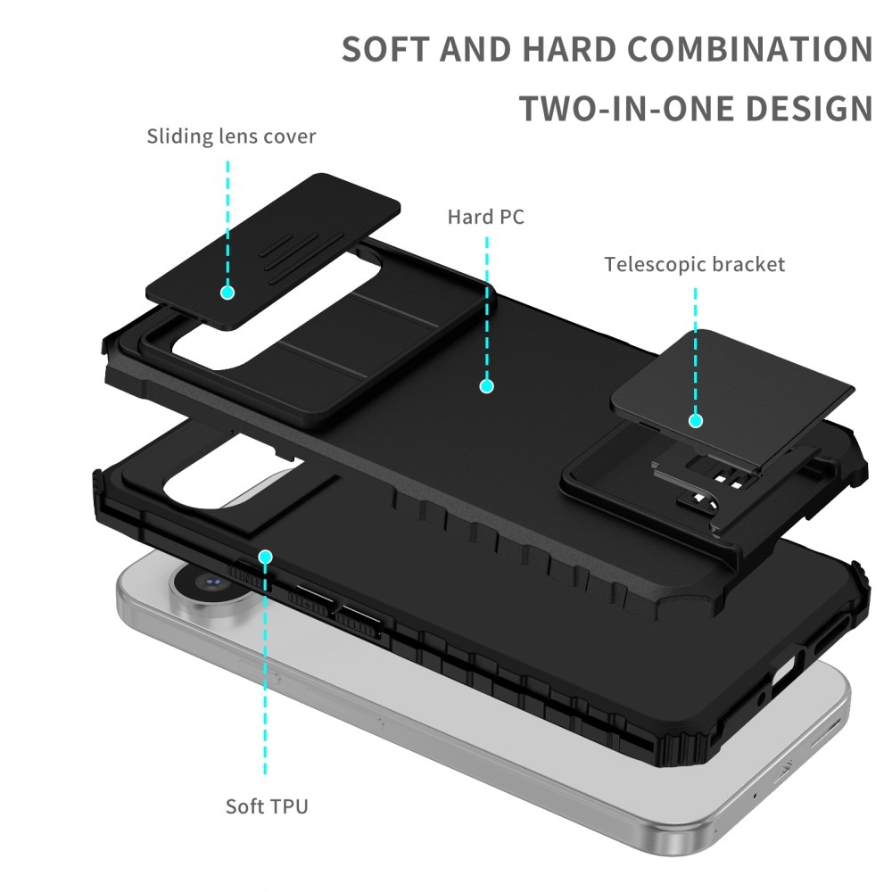 Google Pixel 9 Pro XL Kickstand Skal Kameraskydd Svart