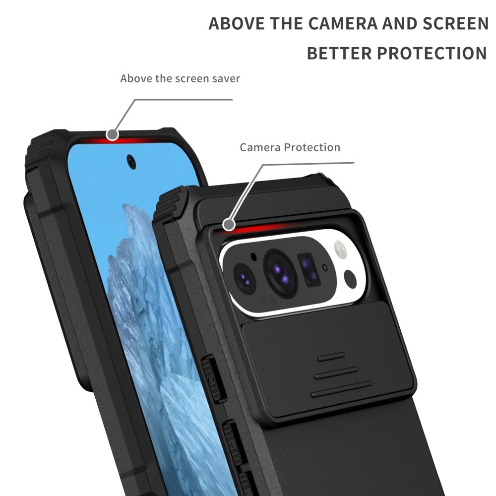 Google Pixel 9 Kickstand Skal Kameraskydd Svart