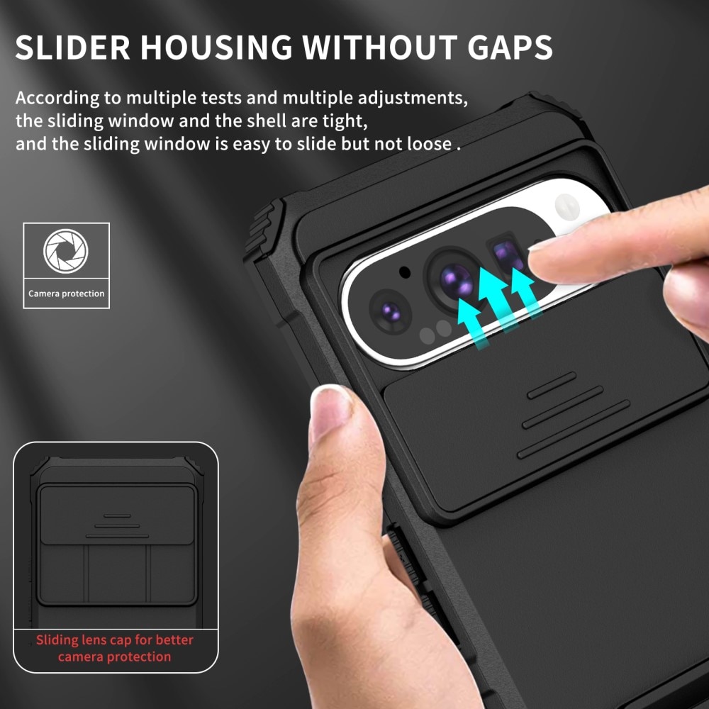Google Pixel 9 Kickstand Skal Kameraskydd Svart