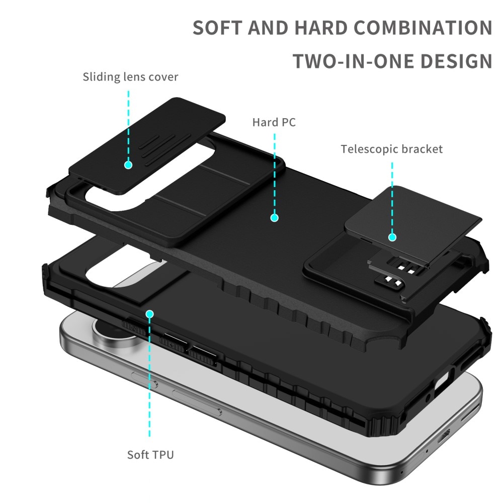 Google Pixel 9 Kickstand Skal Kameraskydd Svart