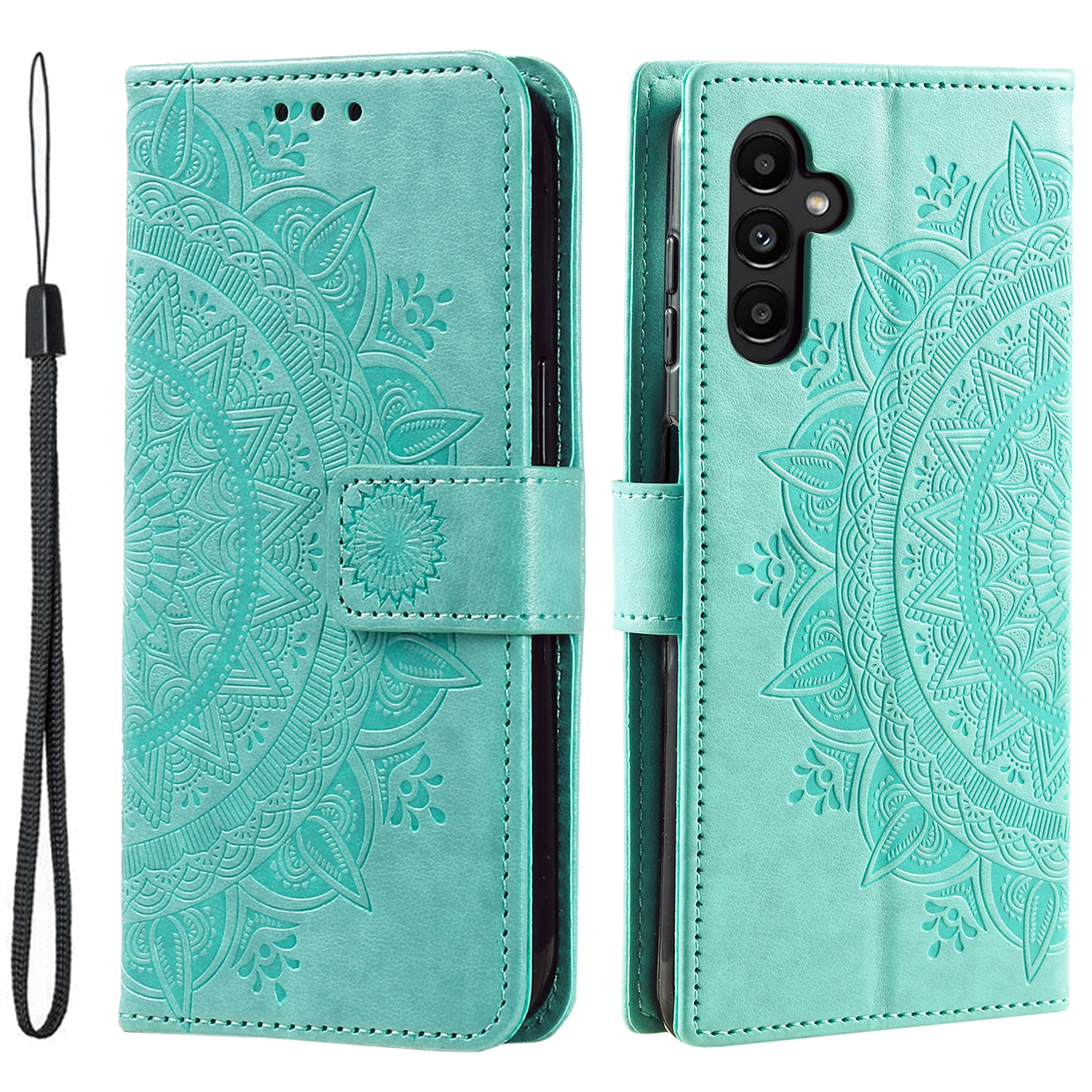 Läderfodral Mandala Samsung Galaxy A17 Grön