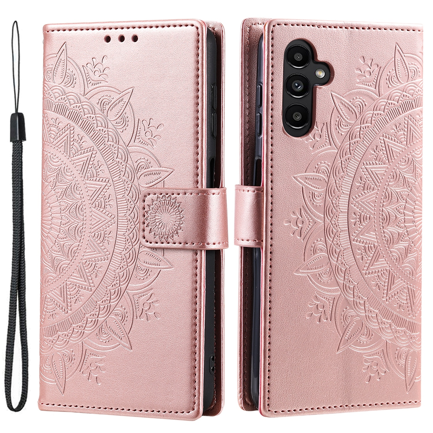 Läderfodral Mandala Samsung Galaxy A17 Roséguld