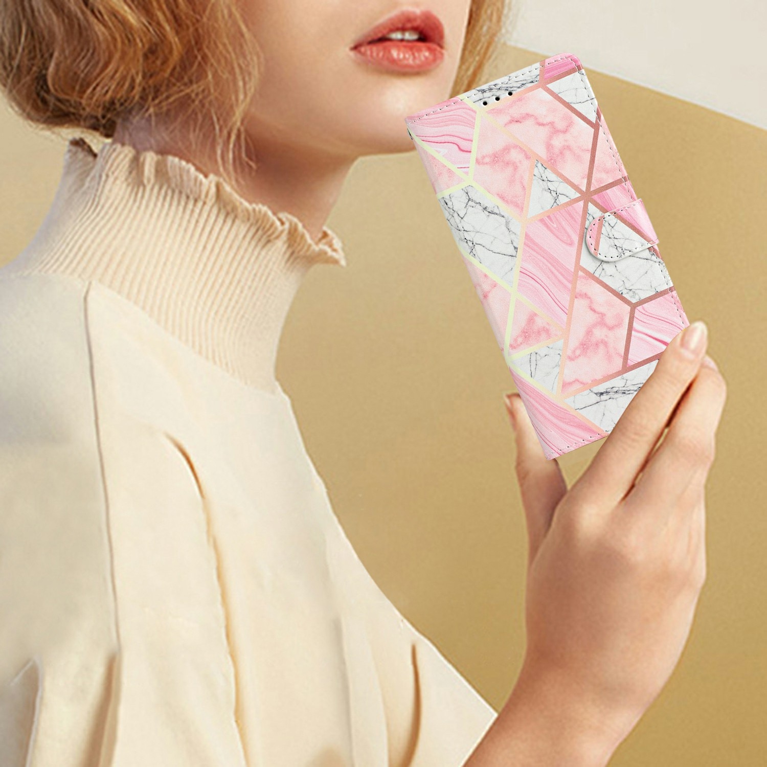 Mobilfodral Samsung Galaxy A17 rosa marmor
