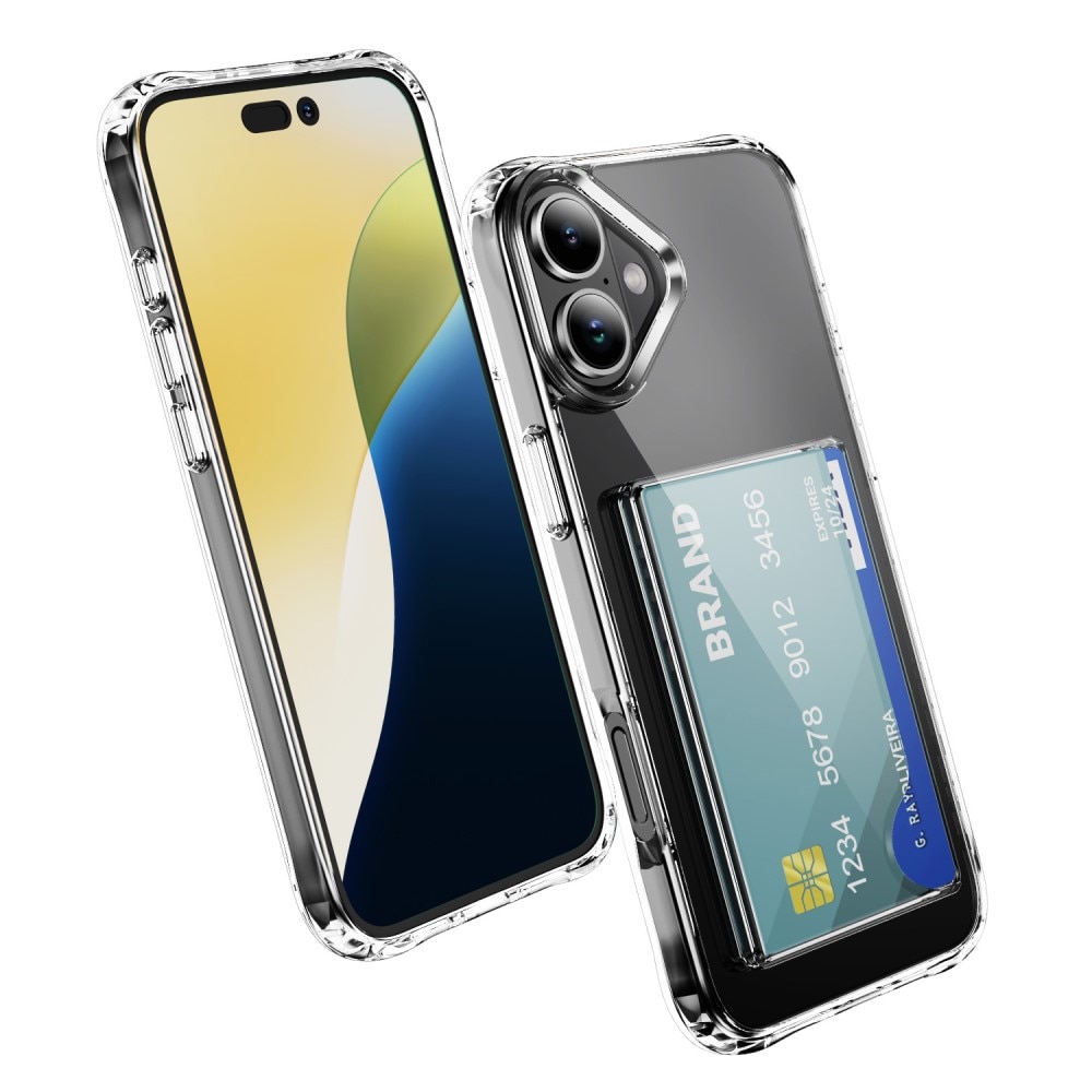 Hybridskal Kortfack iPhone 17 Genomskinlig