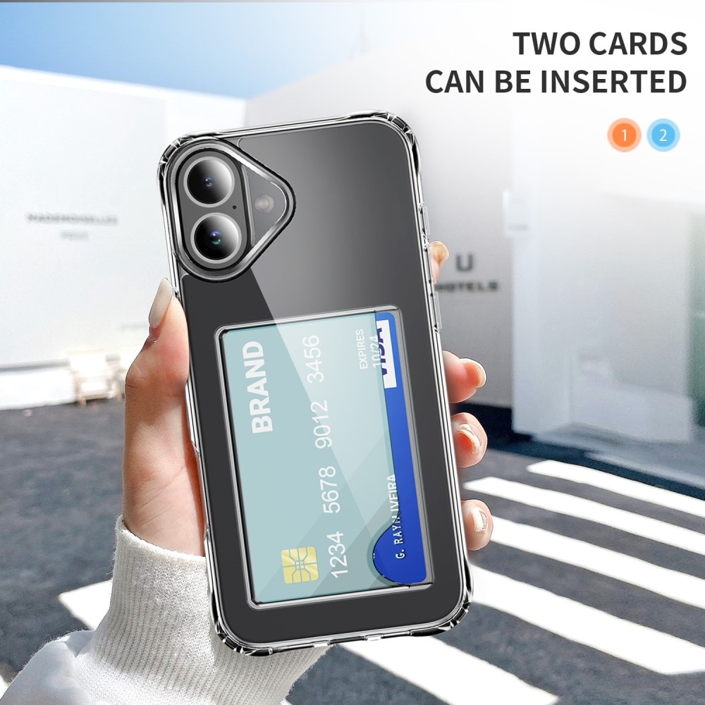 Hybridskal Kortfack iPhone 17 Genomskinlig
