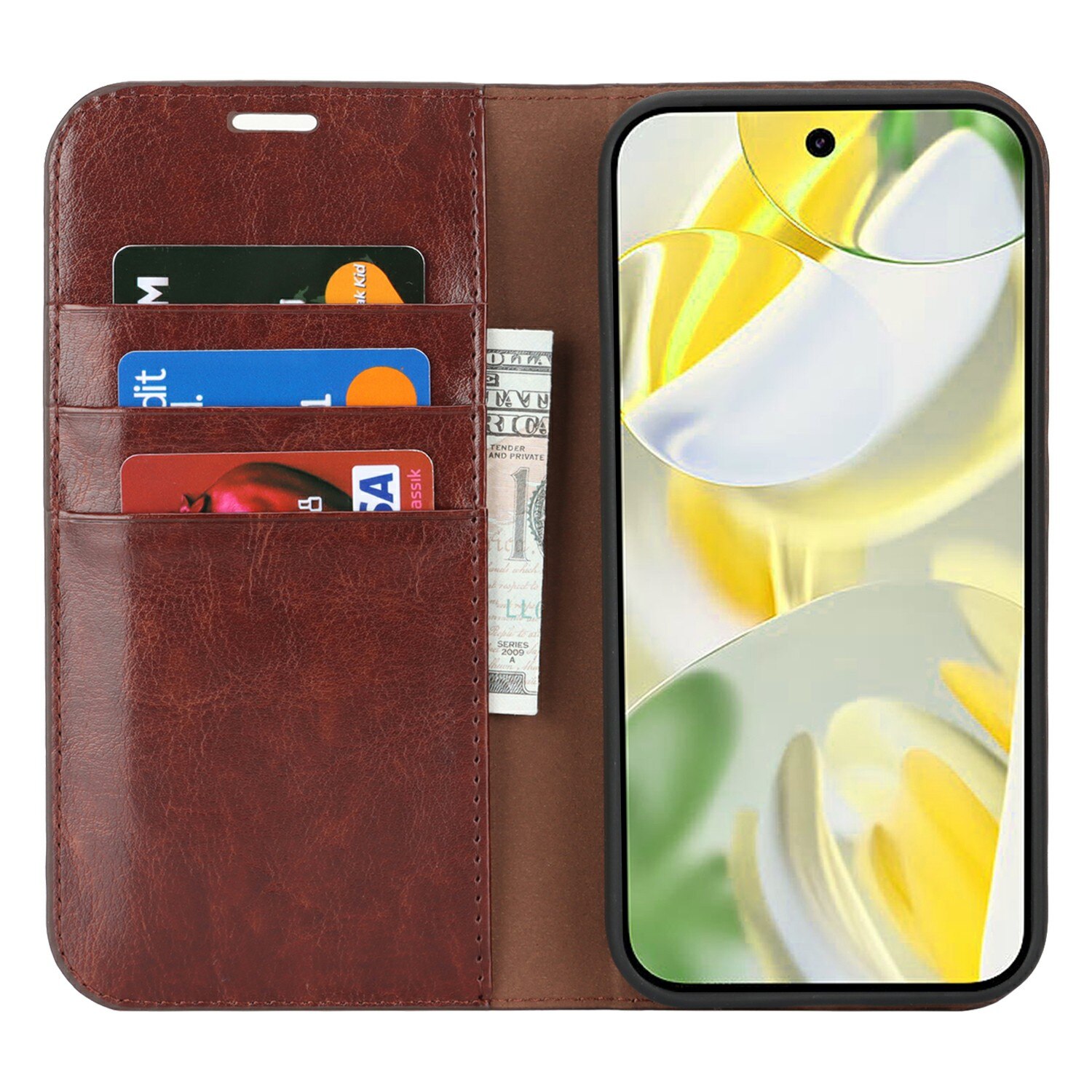 Mobilfodral Äkta Läder Google Pixel 10 Pro XL Mörkbrun
