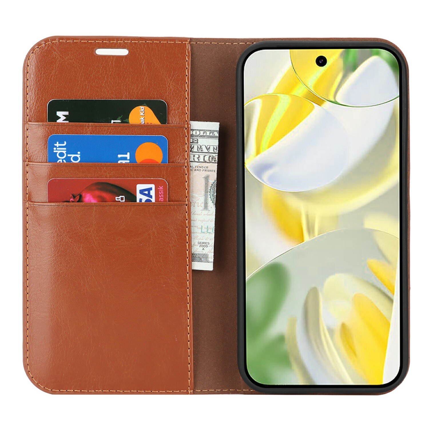 Mobilfodral Äkta Läder Google Pixel 10 Pro XL Brun