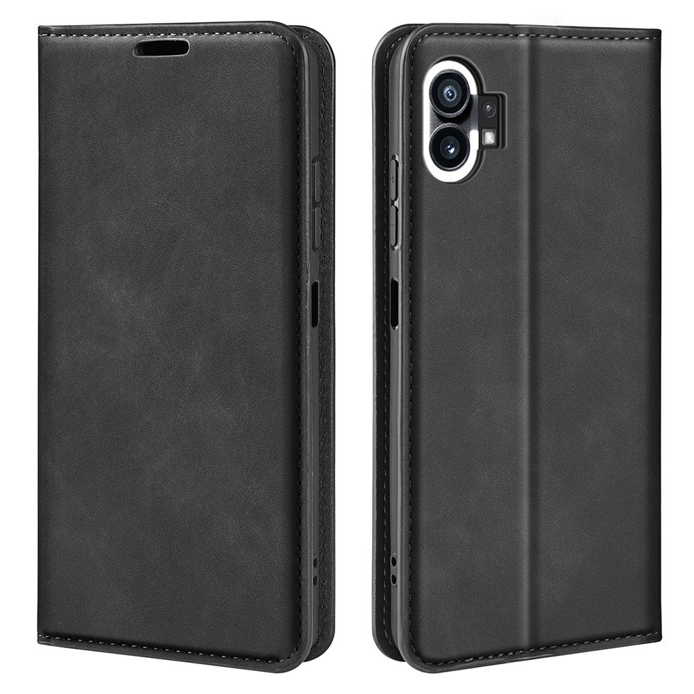 Nothing Phone 1 Slim Leather Wallet Black