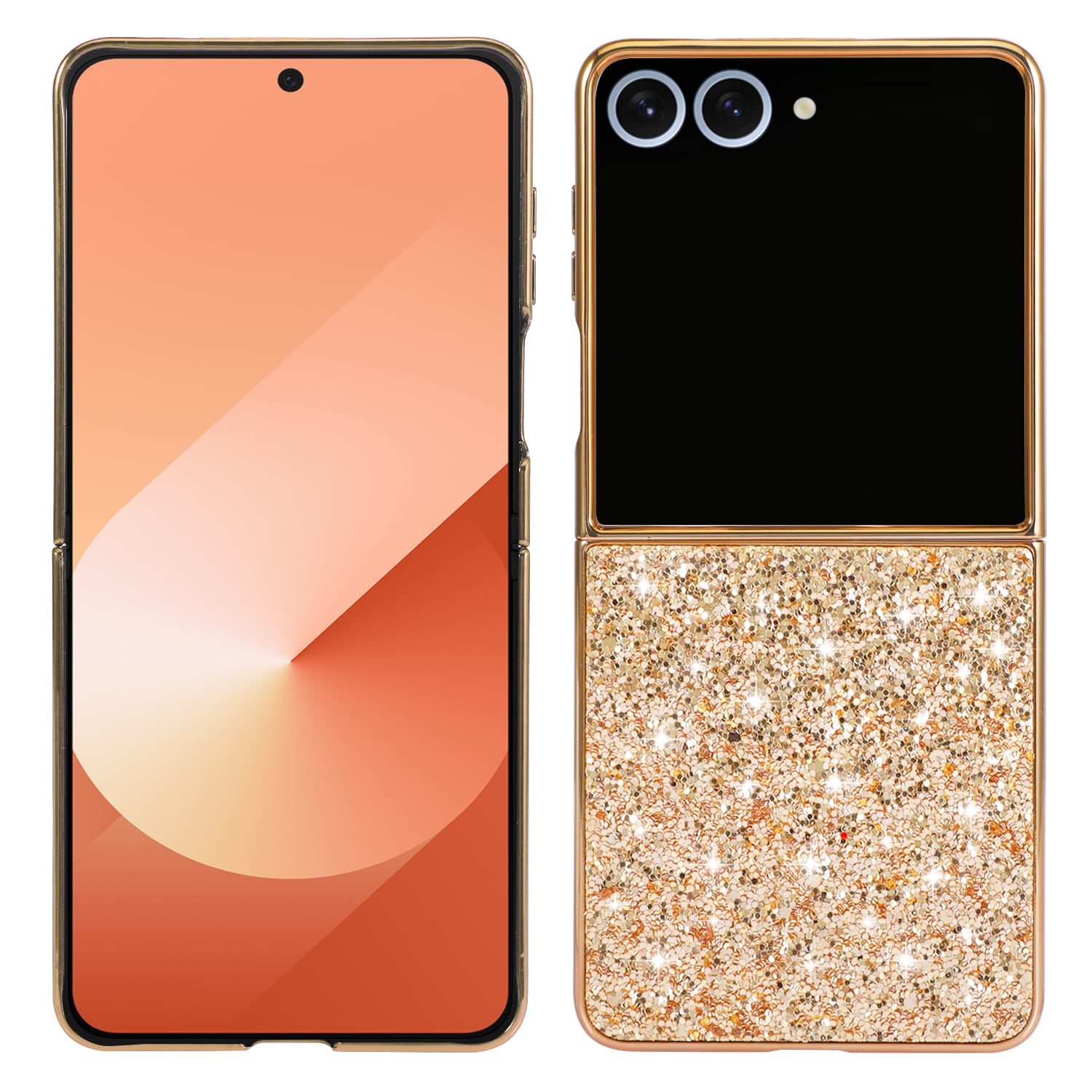 Glitterskal Samsung Galaxy Z Flip 7 Guld