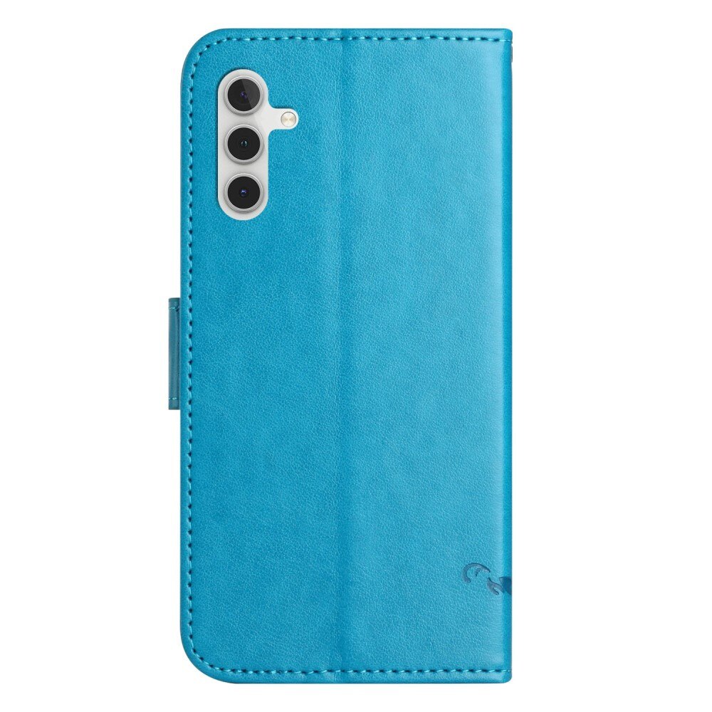 Läderfodral Fjärilar Samsung Galaxy A14 Blå
