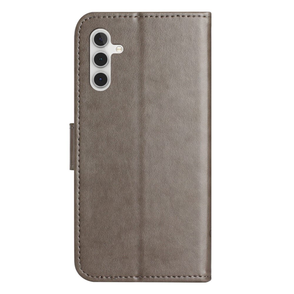 Läderfodral Fjärilar Samsung Galaxy A14 Grå