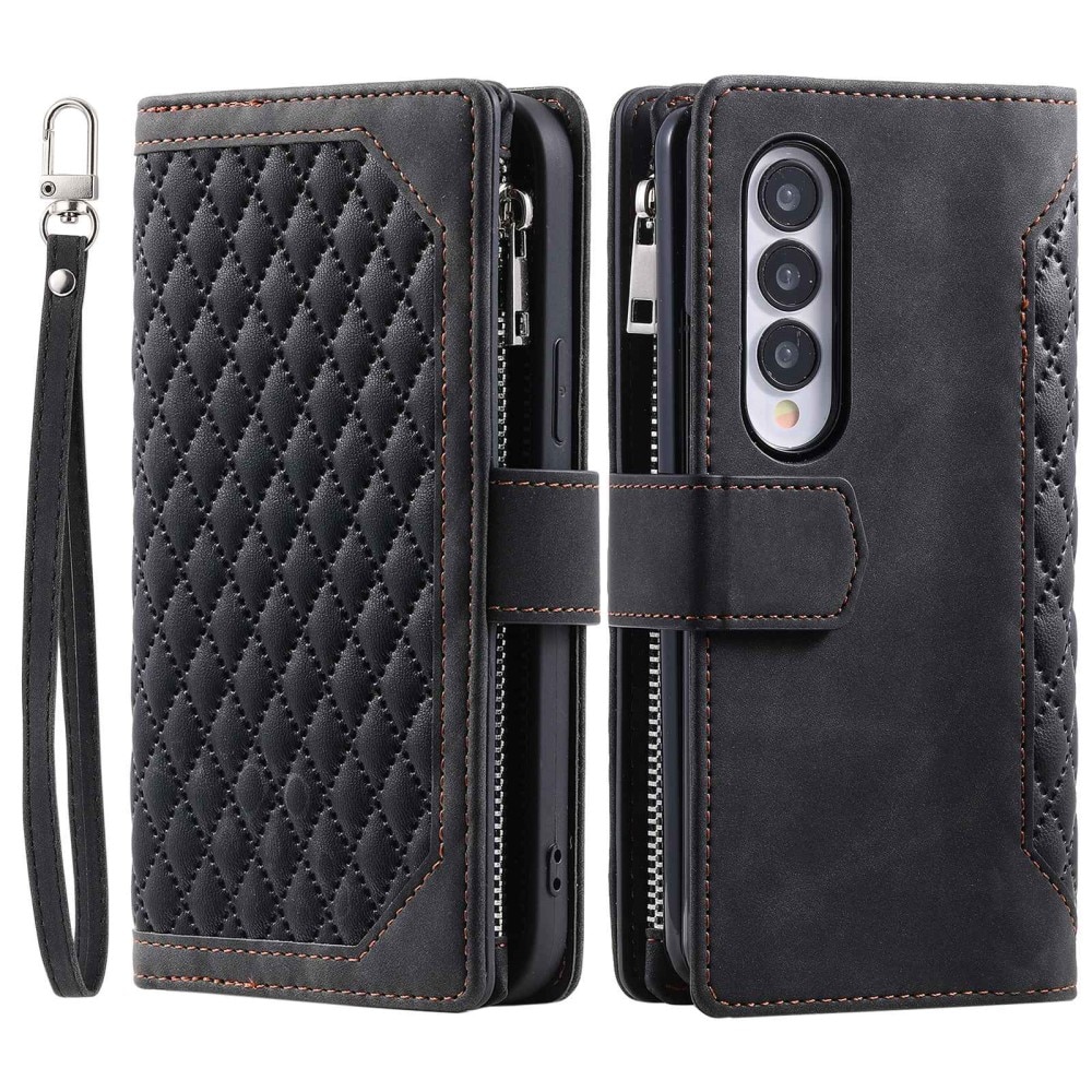 Plånboksväska Samsung Galaxy Z Fold 4 Quilted Svart