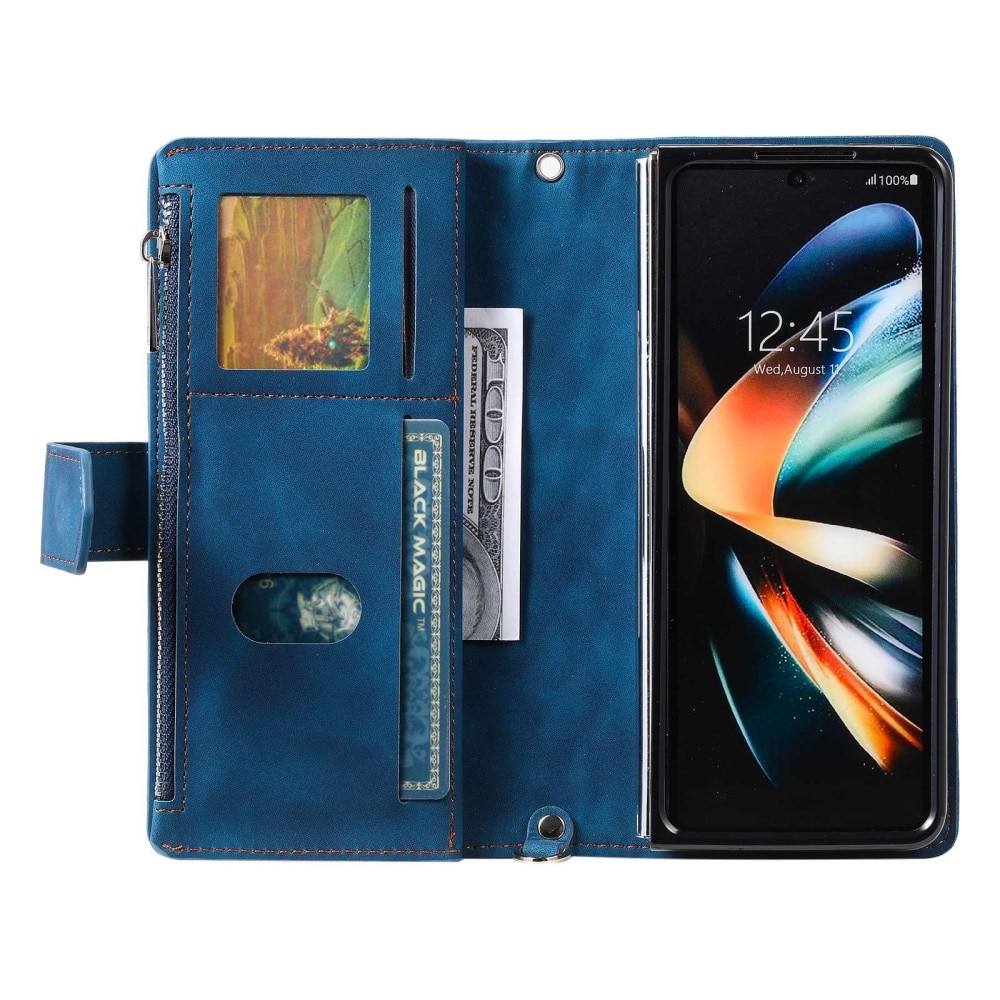 Plånboksväska Samsung Galaxy Z Fold 4 Quilted blå