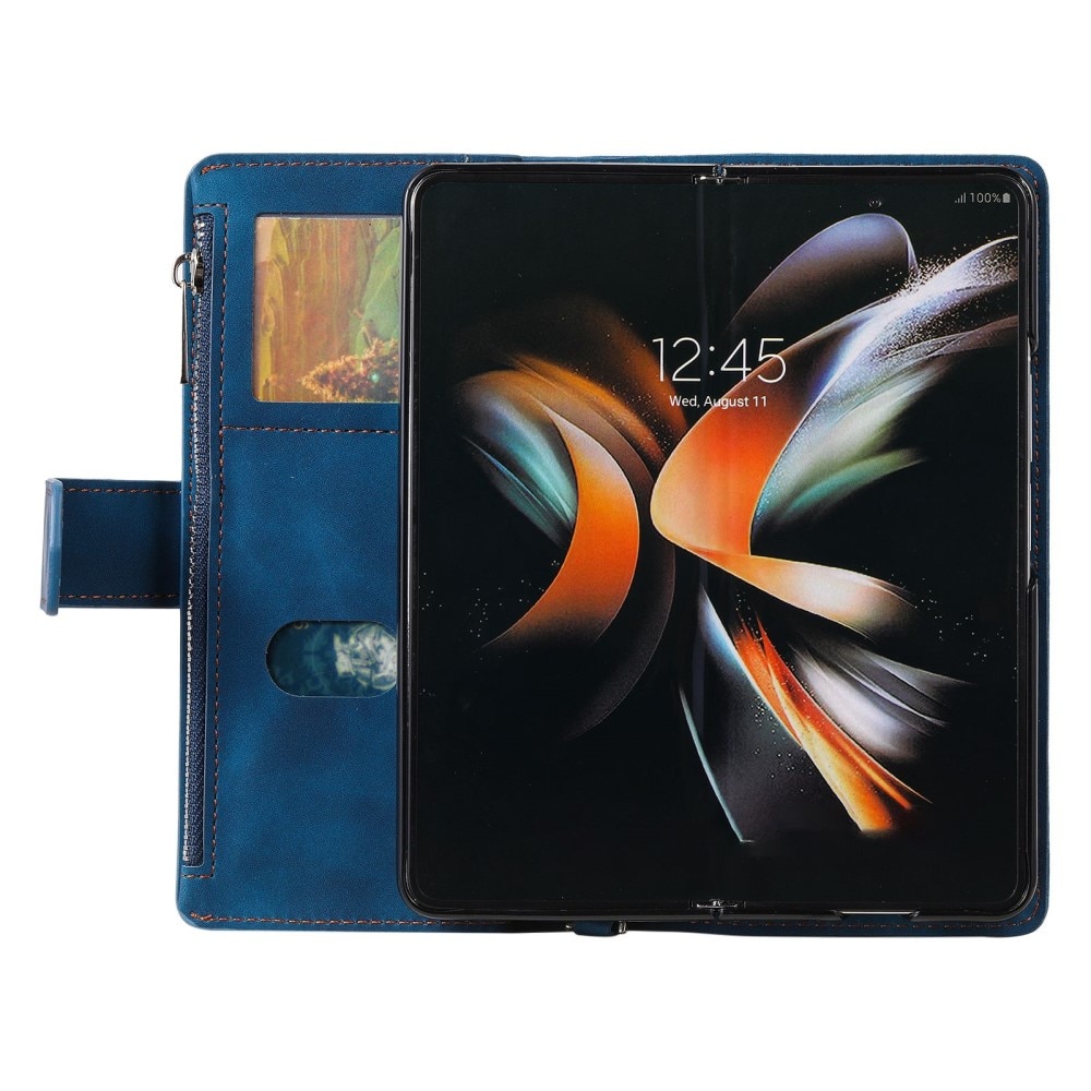 Plånboksväska Samsung Galaxy Z Fold 4 Quilted Blå