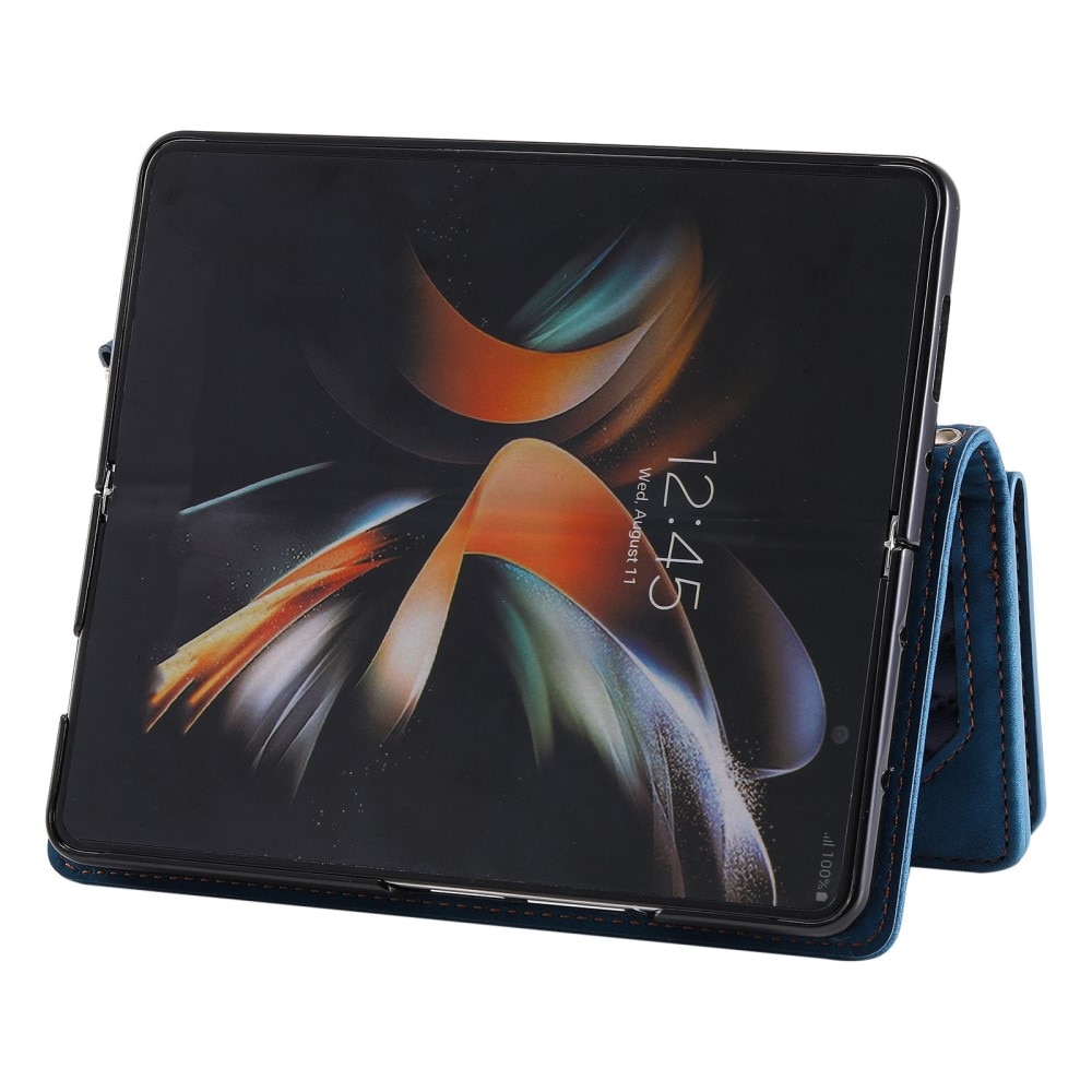 Plånboksväska Samsung Galaxy Z Fold 4 Quilted Blå