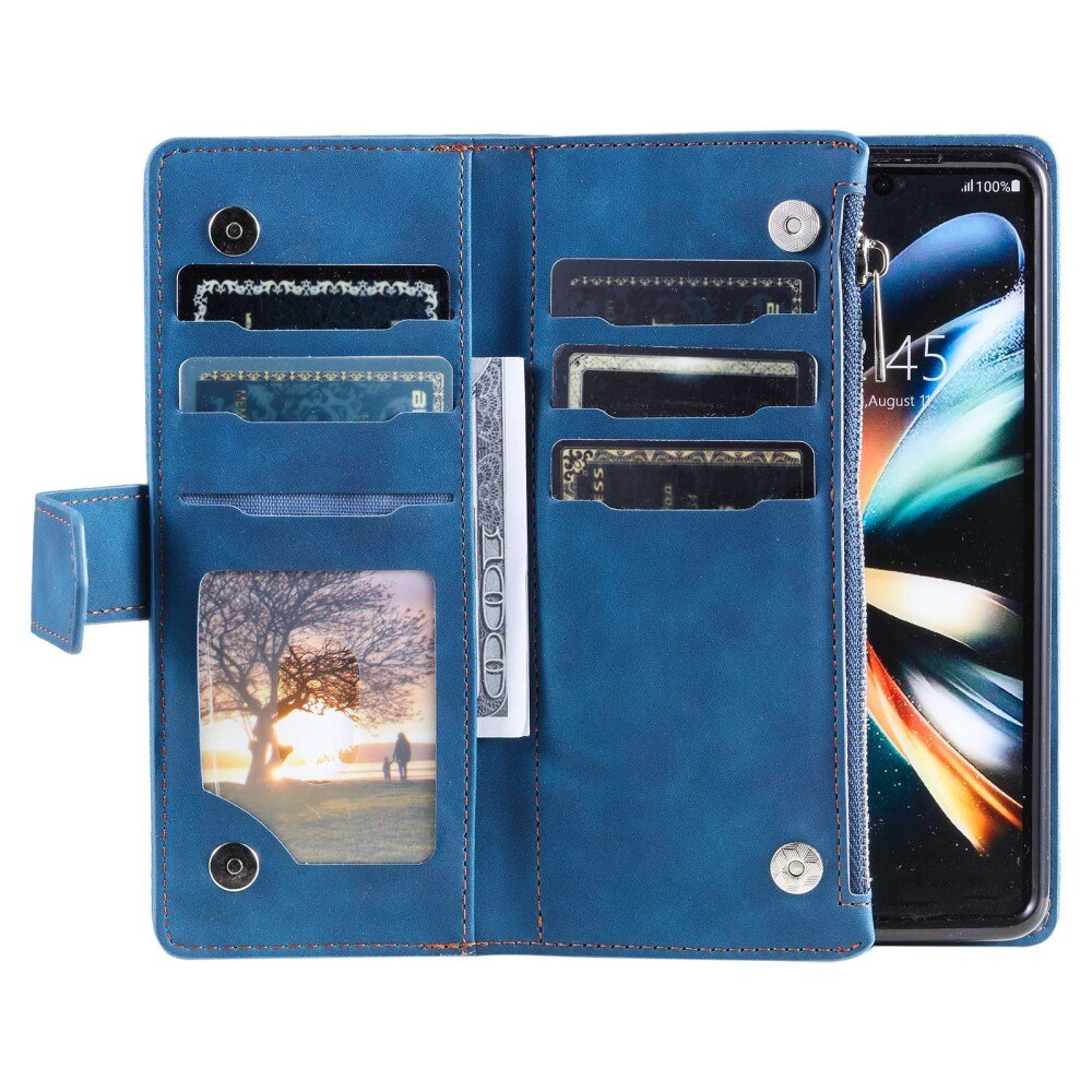 Plånboksväska Samsung Galaxy Z Fold 4 Quilted Blå