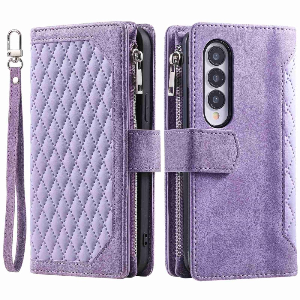 Plånboksväska Samsung Galaxy Z Fold 4 Quilted lila