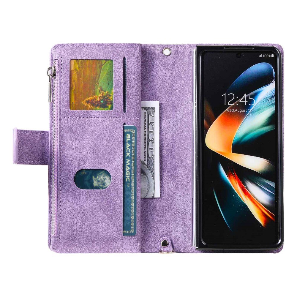 Plånboksväska Samsung Galaxy Z Fold 4 Quilted lila