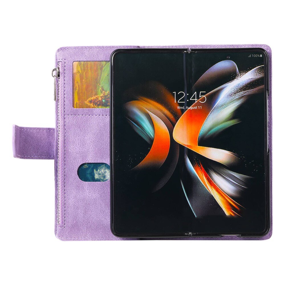 Plånboksväska Samsung Galaxy Z Fold 4 Quilted Lila