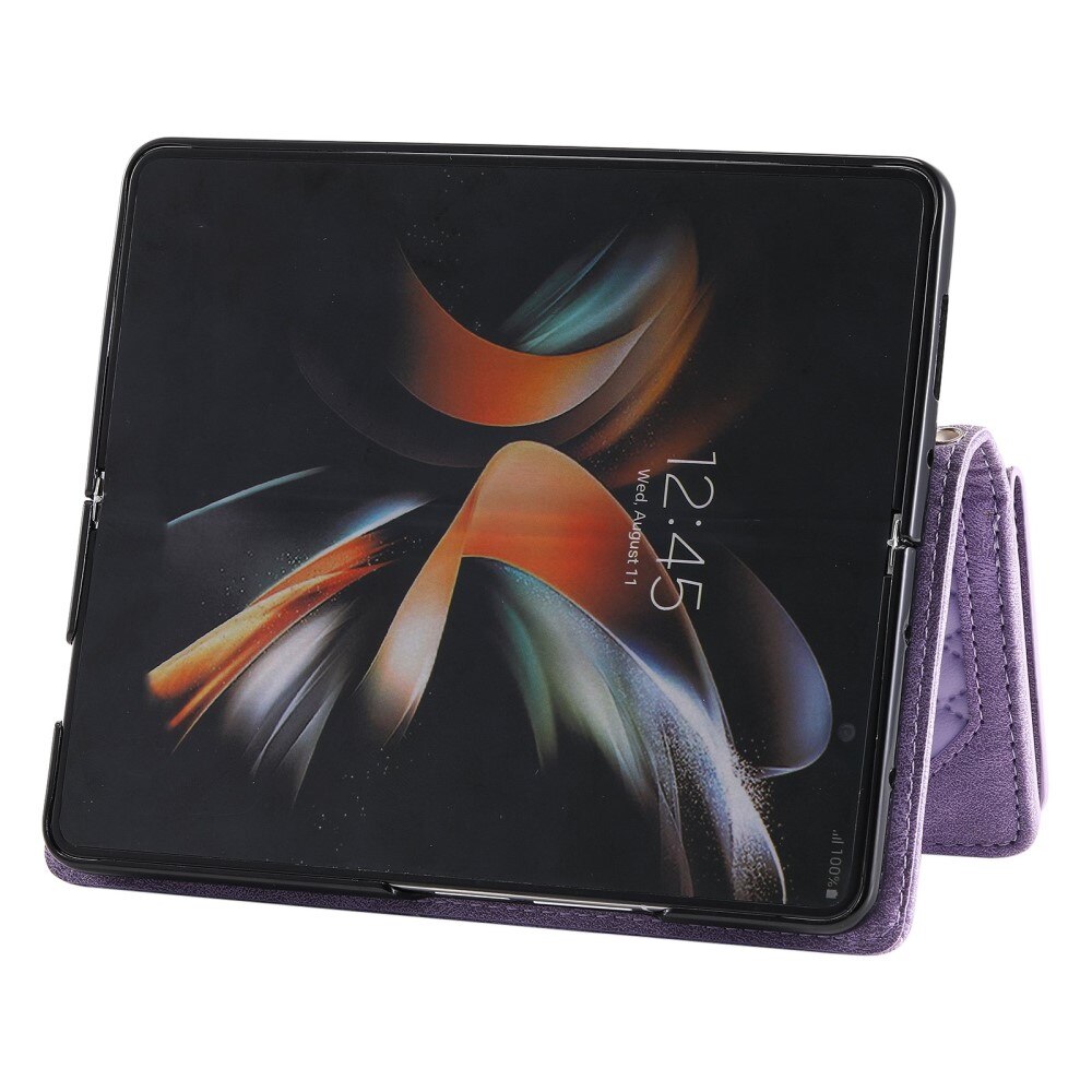 Plånboksväska Samsung Galaxy Z Fold 4 Quilted Lila