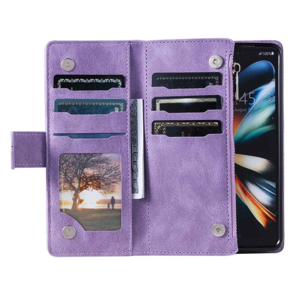 Plånboksväska Samsung Galaxy Z Fold 4 Quilted Lila